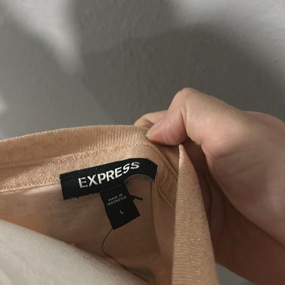 Express V Neck Shimmery Relaxed Fit Tank Top L NWT - Picture 5 of 6